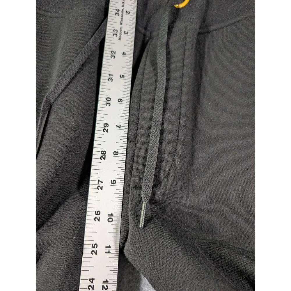 Akademiks Mens S Black Jogger Sweatpants Yellow Logo Zip Ankle Y2K Streetwear
